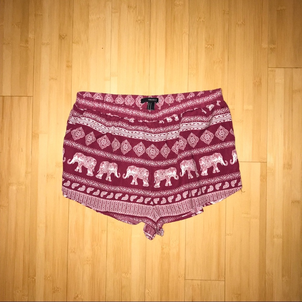 Forever 21 Elephant Print Shorts